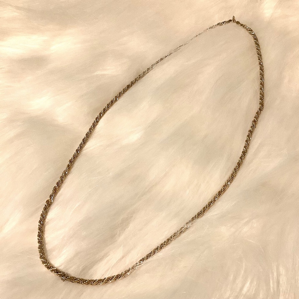 Double 27 inch necklace in gold and silver